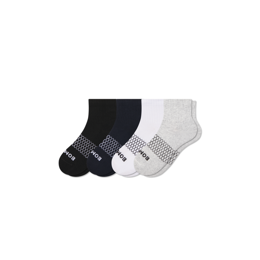 Youth Solids Quarter Sock 4-Pack - Travel Pair