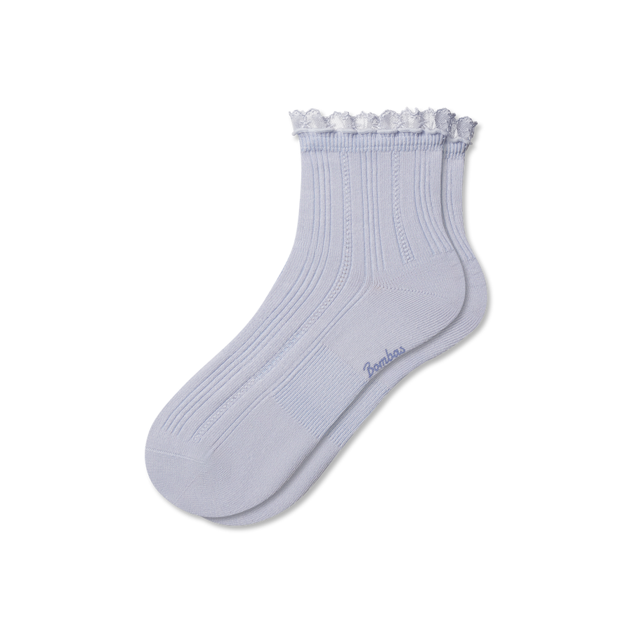 Women's Ruffle Lace Quarter Socks - Clean Finish