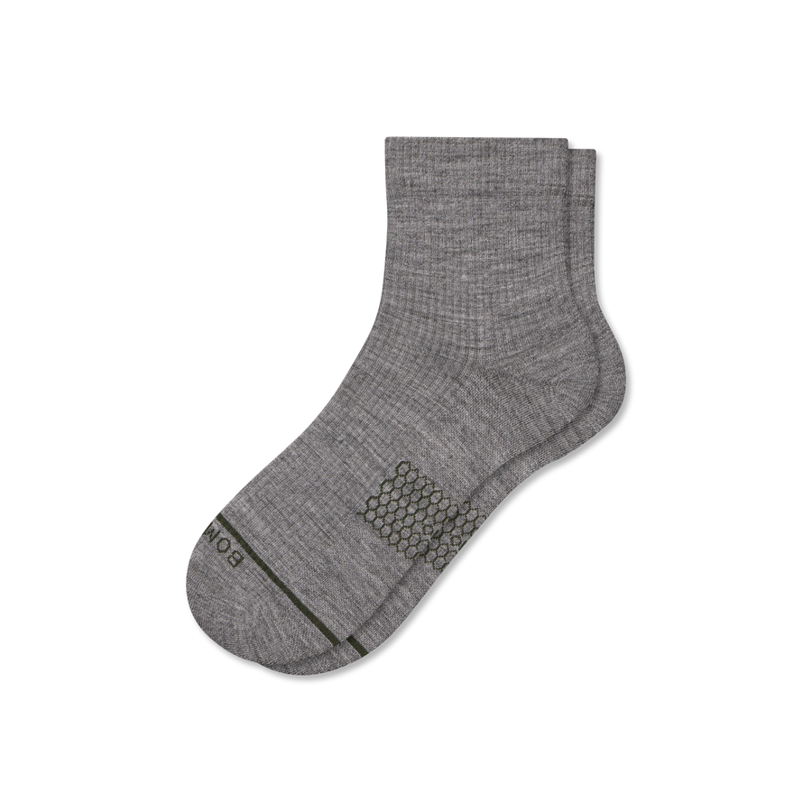 Men's Merino Wool Blend Modern Rib Quarter Socks - Classic Ready