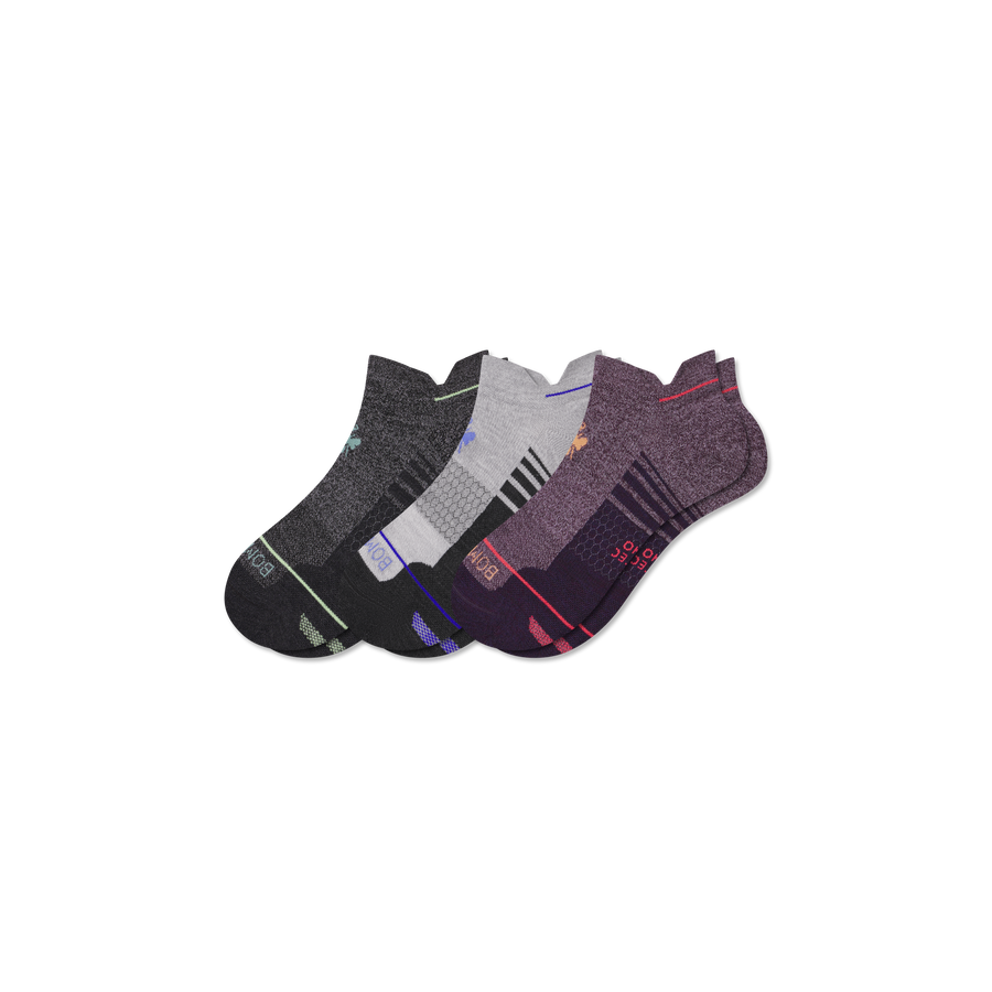 Men's Merino Wool Blend Run Ankle Sock 3-Pack - Ready Pick