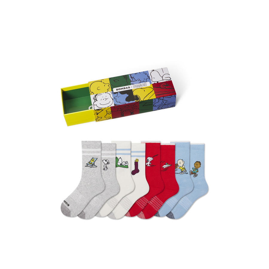 Peanuts x Bombas: Youth Calf Sock 4-Pack Gift Box - Modern Touch