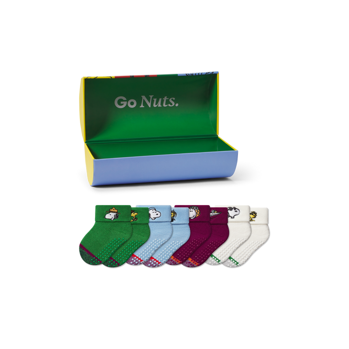 Peanuts x Bombas: Baby Gripper Calf Sock 4-Pack Gift Box (6-12 Months) - peanuts mix L [10301]