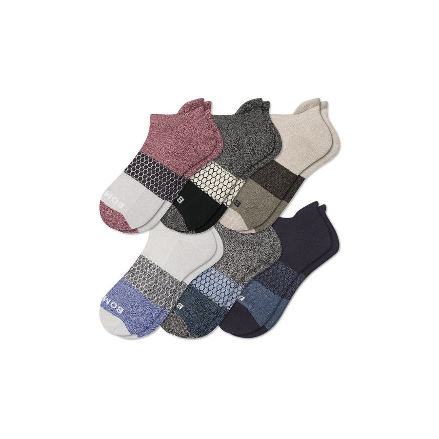 Men’s Tri-Block Ankle Sock 6-pack - Daily Cushion