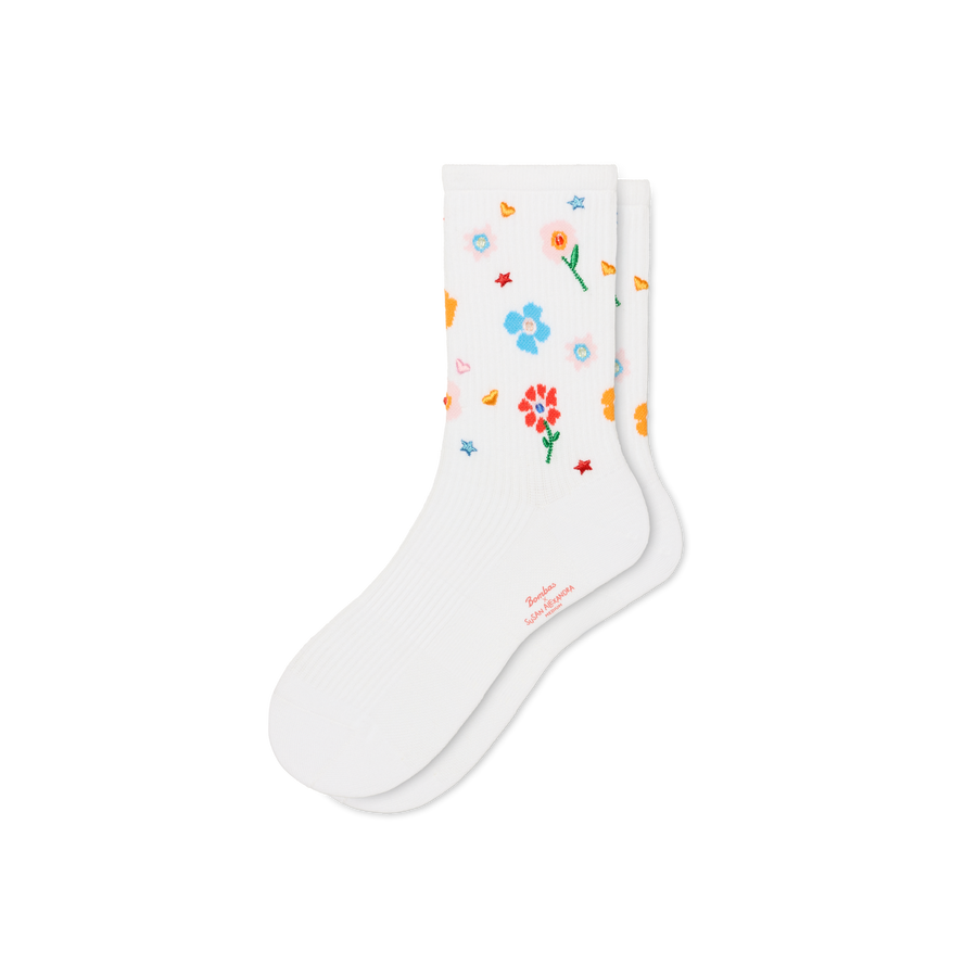 Bombas x Susan Alexandra Floral Embroidered Half Calf Socks - Everyday Pair