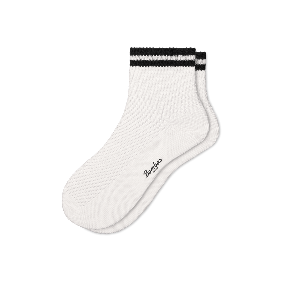Women's Vintage Stripes Open Knit Quarter Socks - Daily Pick