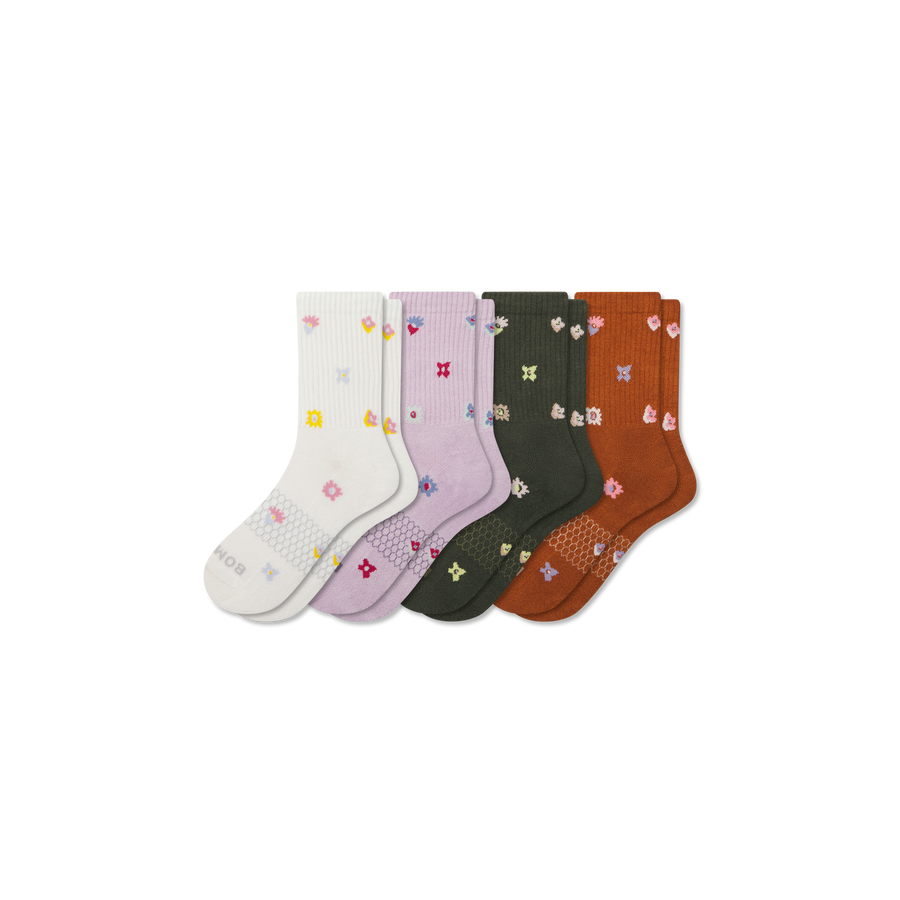 Women’s Garden Party Half Calf Sock 4-Pack - Simple Style