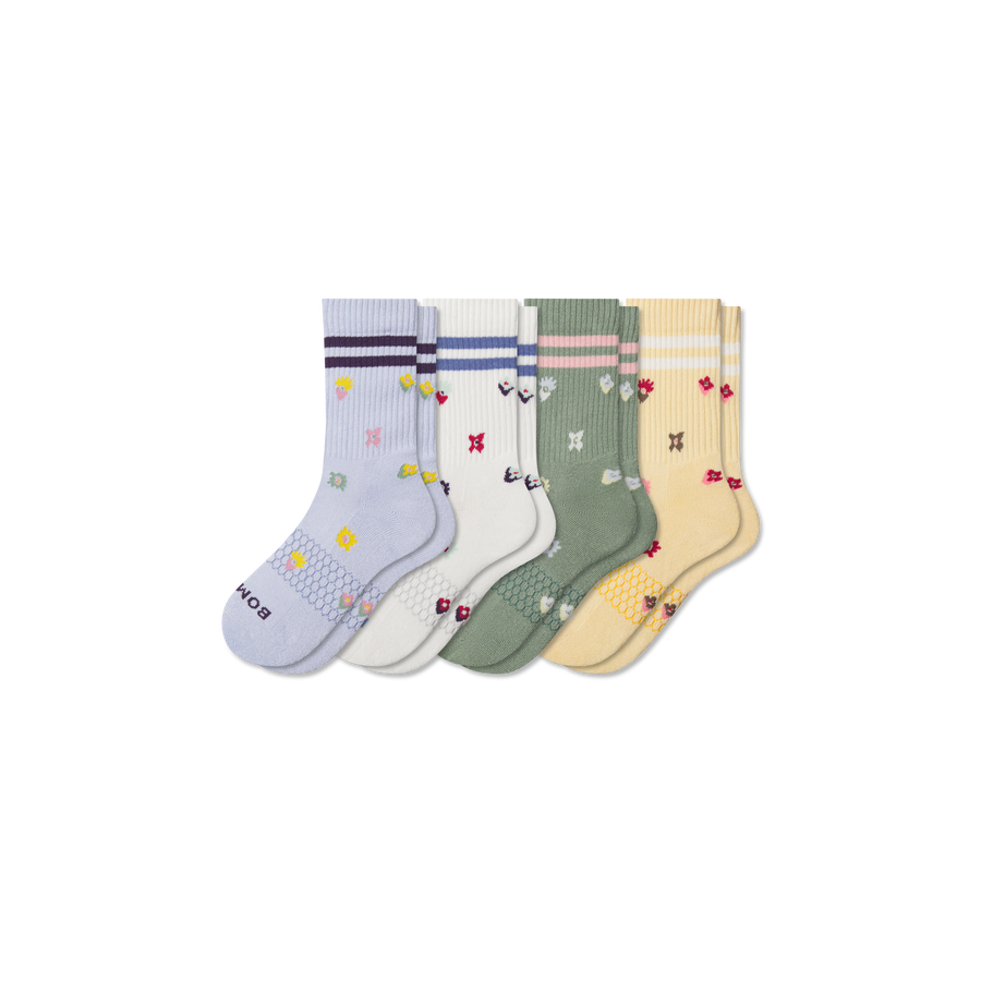 Youth Garden Party Calf Sock 4-Pack - Soft Step