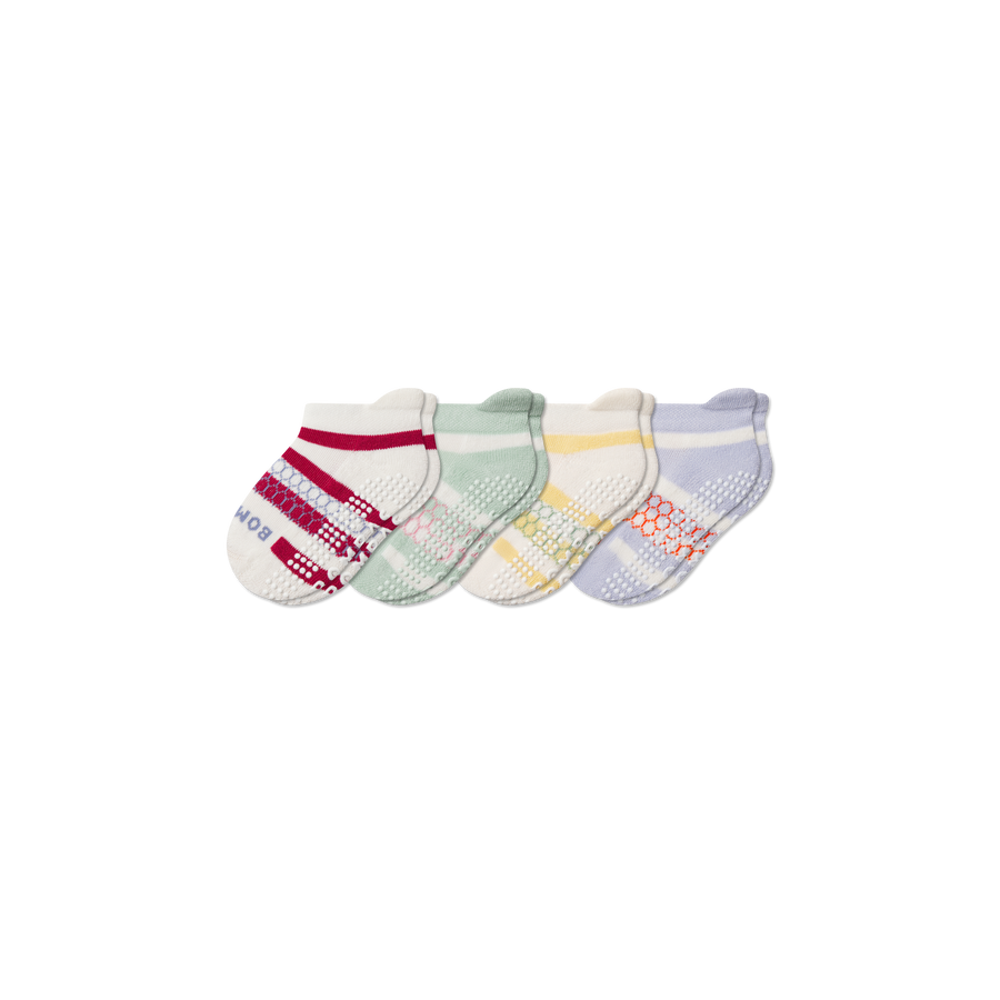 Toddler Stripes Gripper Ankle Sock 4-Pack - Easy Pair
