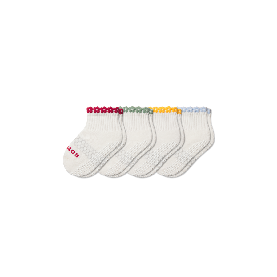 Toddler Daisy Chain Gripper Calf Sock 4-Pack - Daily Step