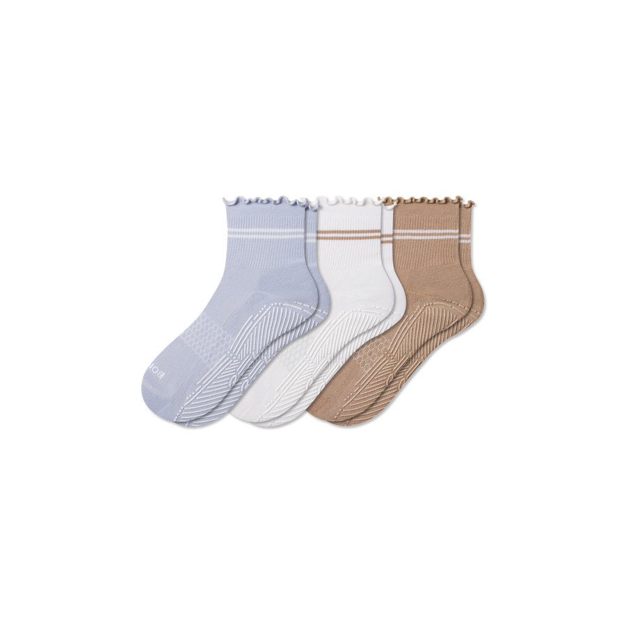 Women's Studio Gripper Quarter Sock 3-Pack - Simple Style