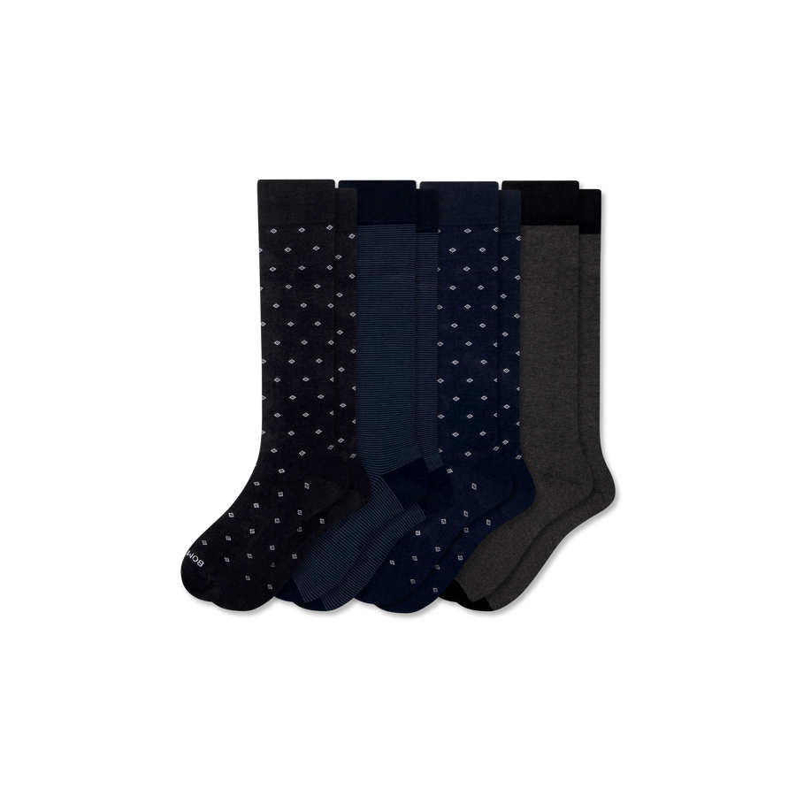 Men's Dress Over the Calf Sock 4-Pack - Clean Finish