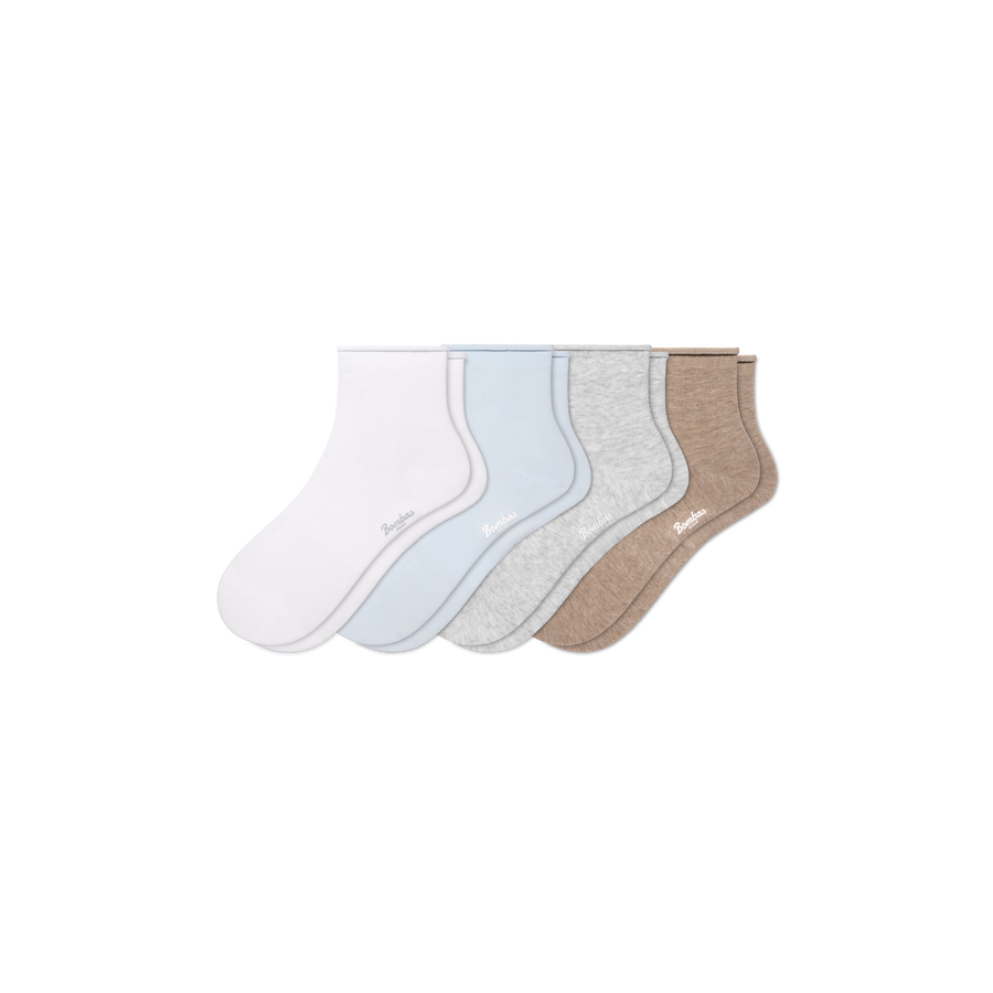 Women’s Roll Top Quarter Sock 4-Pack - Everyday Pair