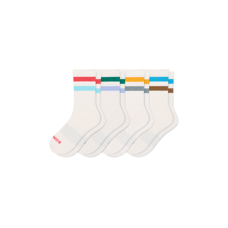 Youth Vintage Stripes Calf Sock 4-Pack - Soft Step
