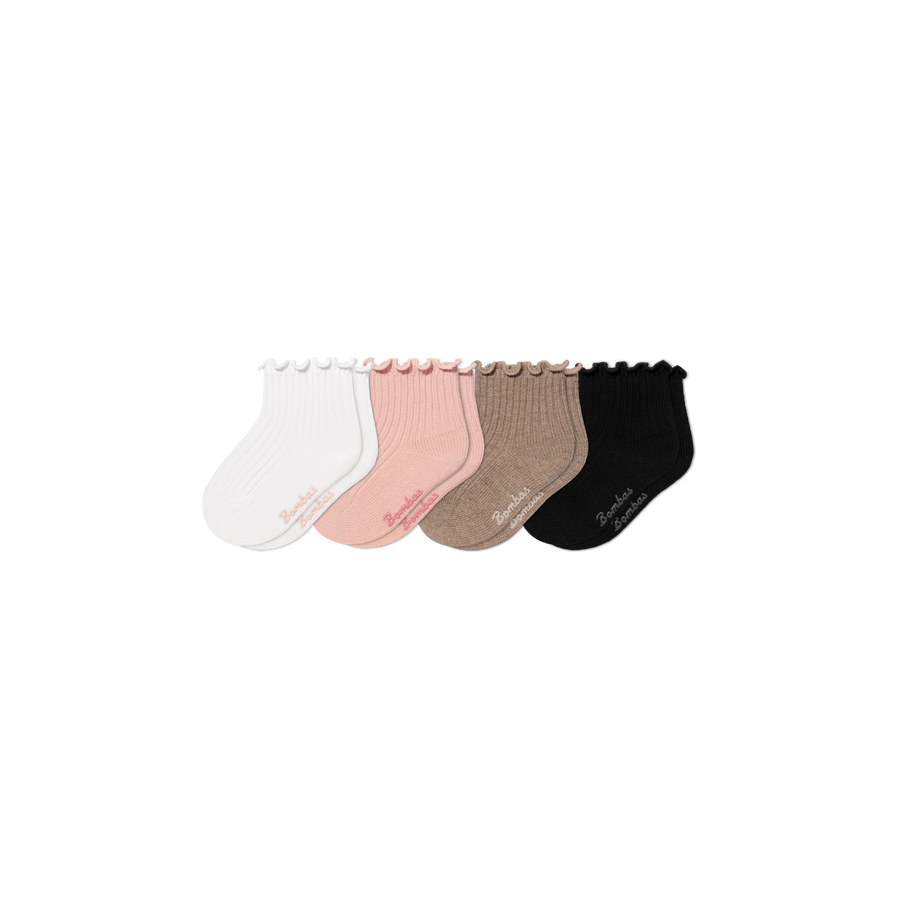 Baby Ruffle Rib Calf Sock 4-Pack (0-6 Months) - Premium Pick