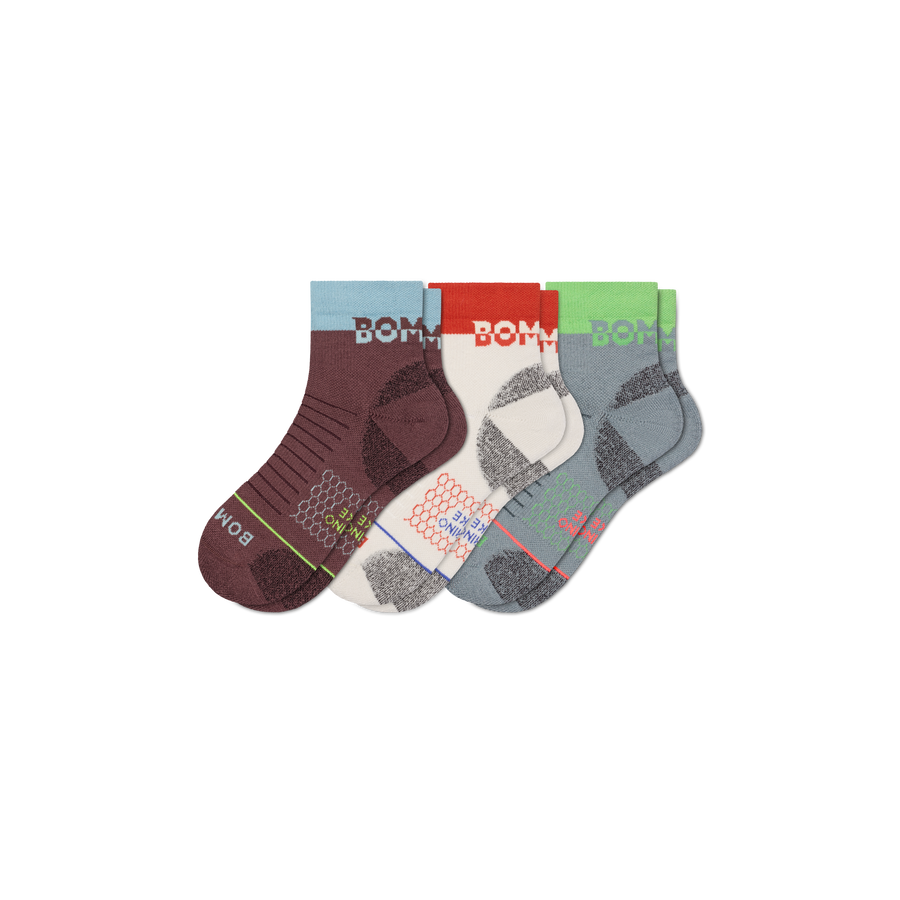 Women's Merino Wool Blend Hiking Quarter Sock 3-Pack - Travel Pair