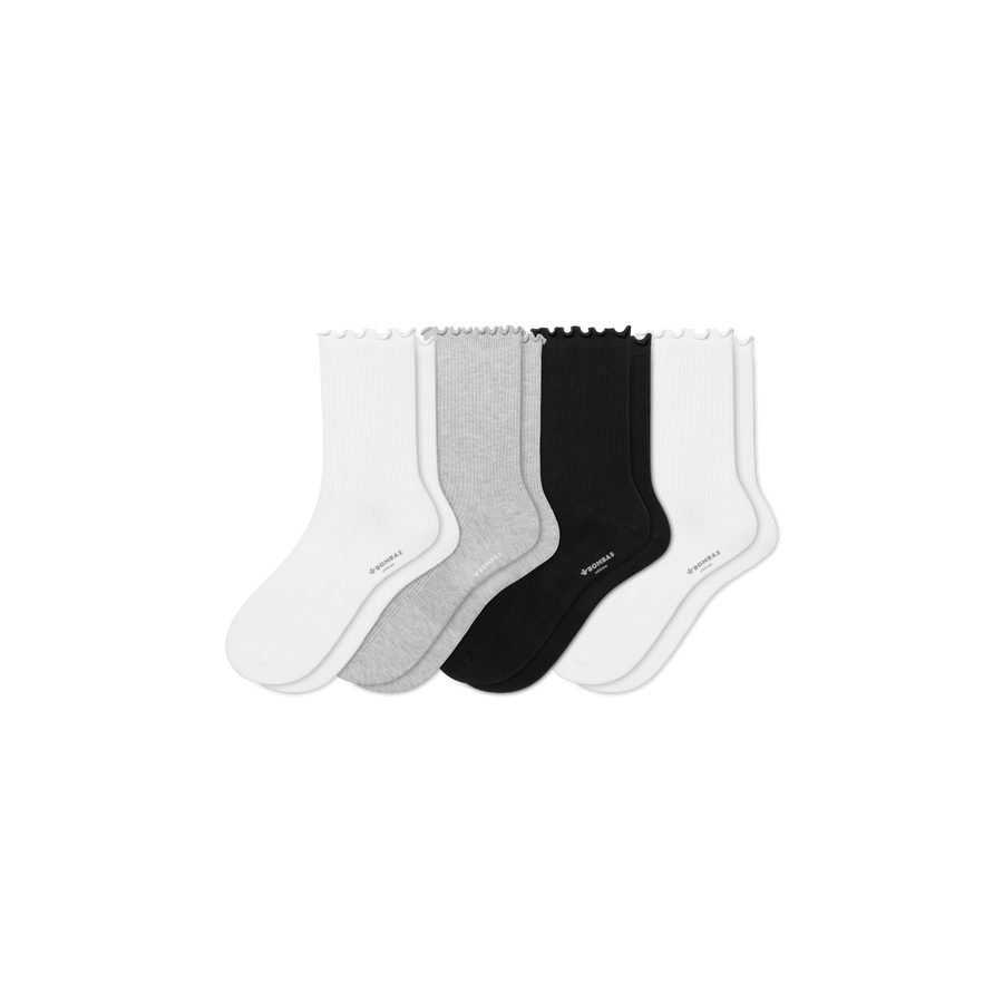 Women's Ruffle Rib Half Calf Sock 4-Pack - Everyday Pair