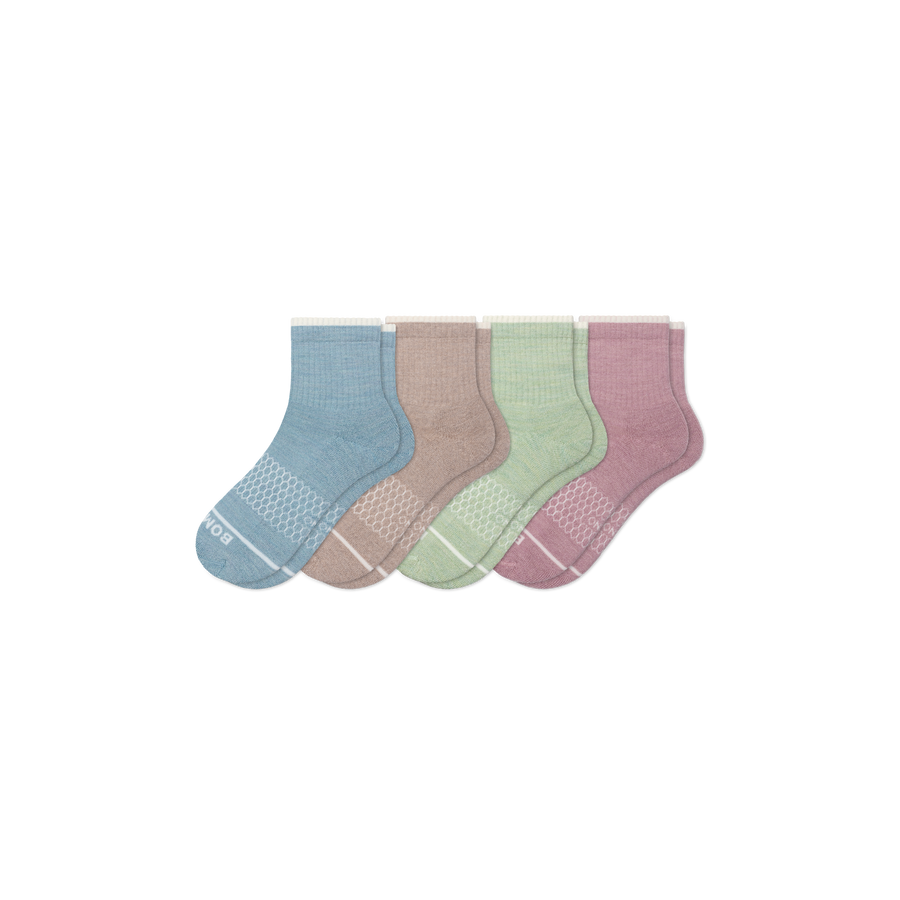Women's Merino Wool Blend Quarter Sock 4-Pack - Daily Cushion