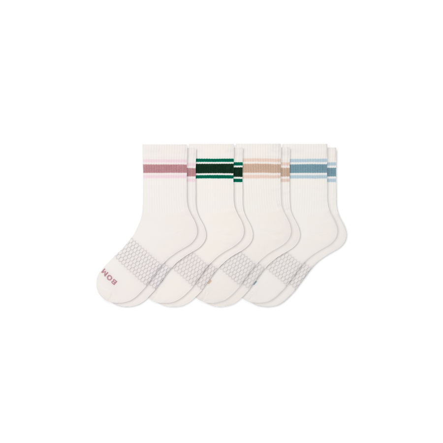 Women's Vintage Stripes Half Calf Sock 4-Pack - Simple Style