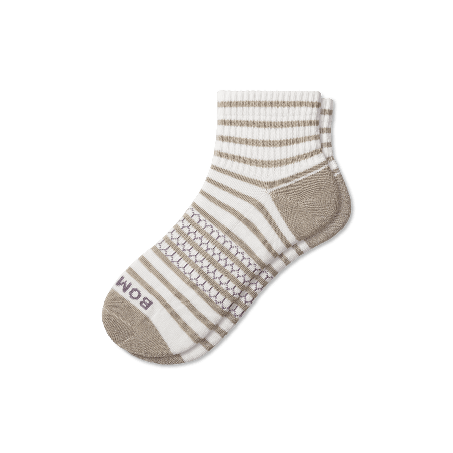 Women's Coastal Stripe Quarter Socks - Soft Step