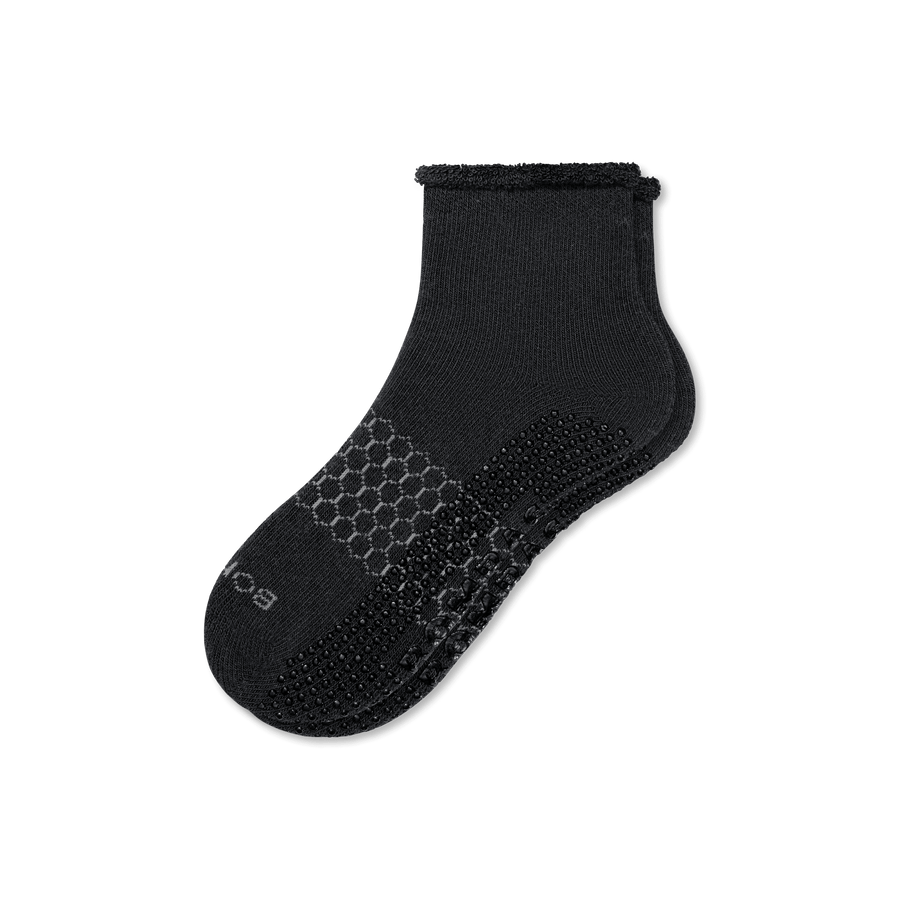 Men's Merino Wool Blend Roll-Top Gripper House Socks - All Day Fit