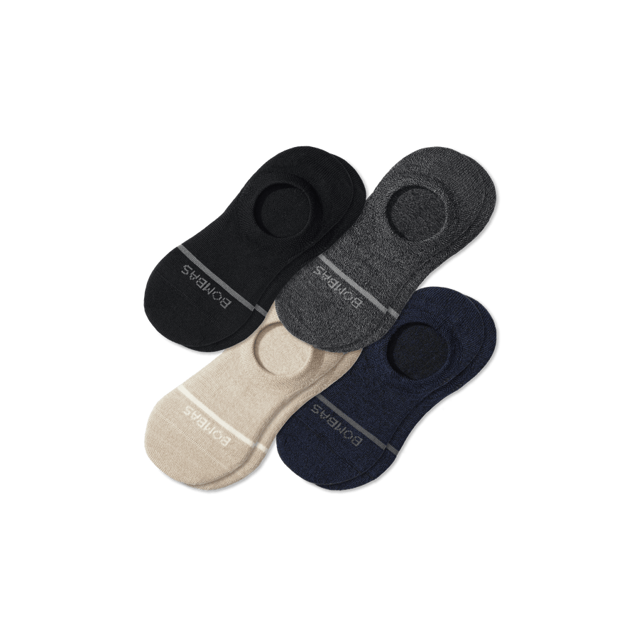 Men's Merino Wool Blend No Show Sock 4-Pack - Light Cushion
