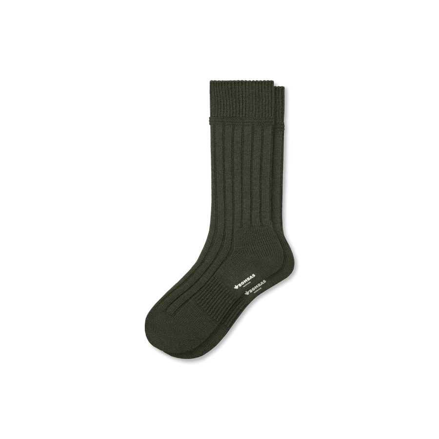 Men's Merino Cashmere Blend Rib Calf Socks - Easy Choice