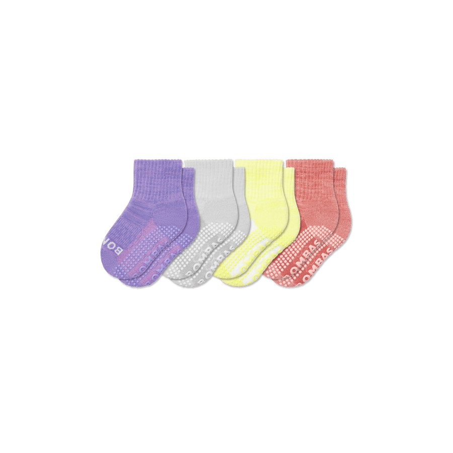 Toddler Two Tone Gripper Calf Sock 4-Pack - Fresh Step