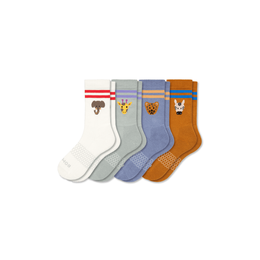 Youth Safari Stripe Calf Sock 4-Pack - Simple Style
