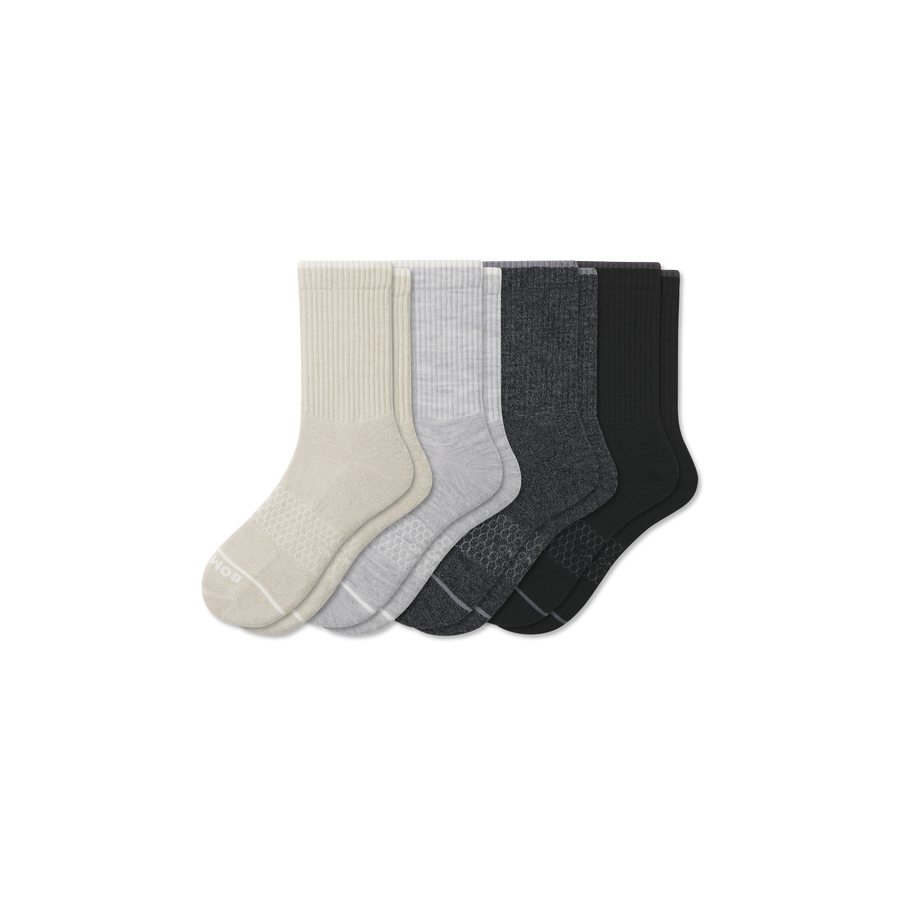 Men's Merino Wool Blend Half Calf Sock 4-Pack - Easy Pair