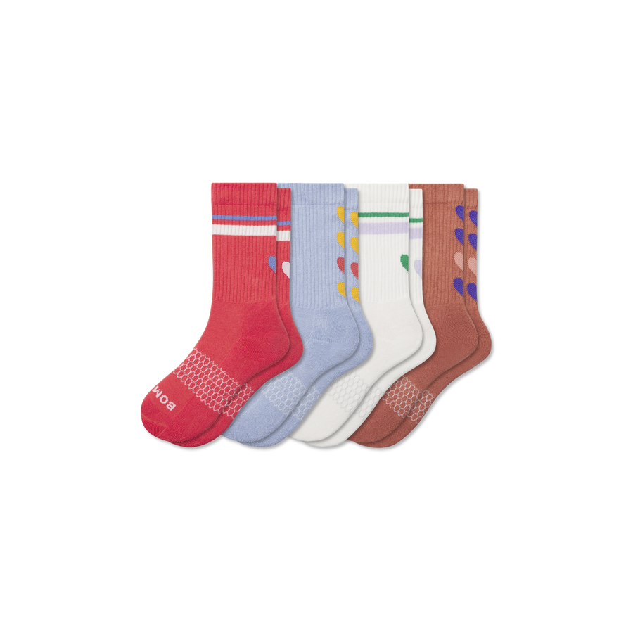 Youth Hearts Calf Sock 4-Pack - Premium Pick