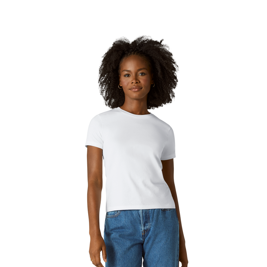Women's Pima Cotton Slim Crew Neck T-Shirt - Clean Finish