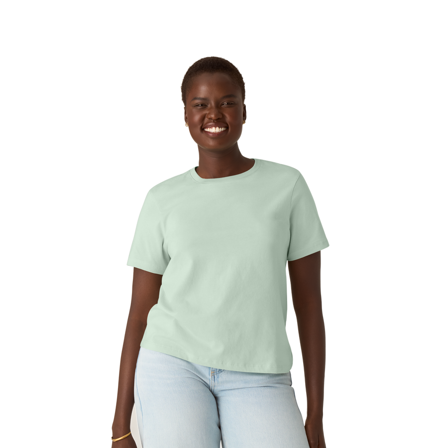 Women's Pima Cotton Crew Neck T-Shirt - Clean Finish