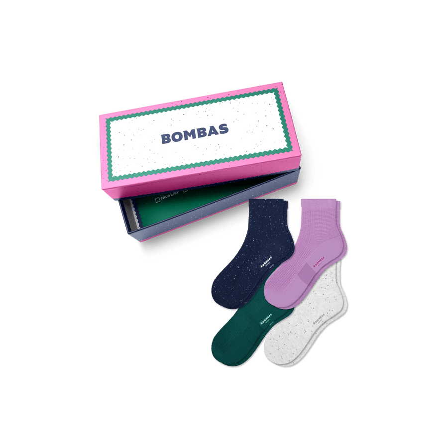 Women's Quarter Sock 4-Pack Gift Box - Daily Cushion