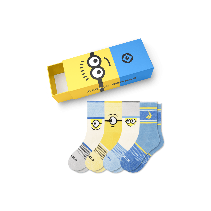 Youth Minions Calf Sock 4-Pack Gift Box - Ready Pair