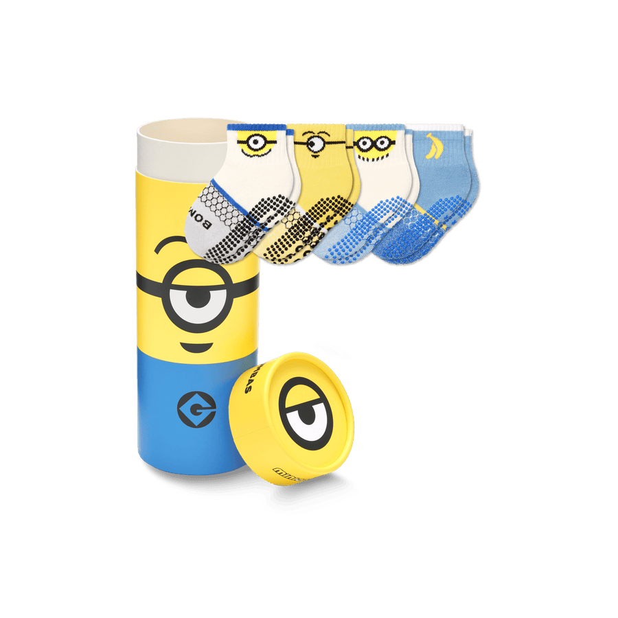Toddler Minions Gripper Calf Sock 4-Pack Gift Box - Daily Cushion