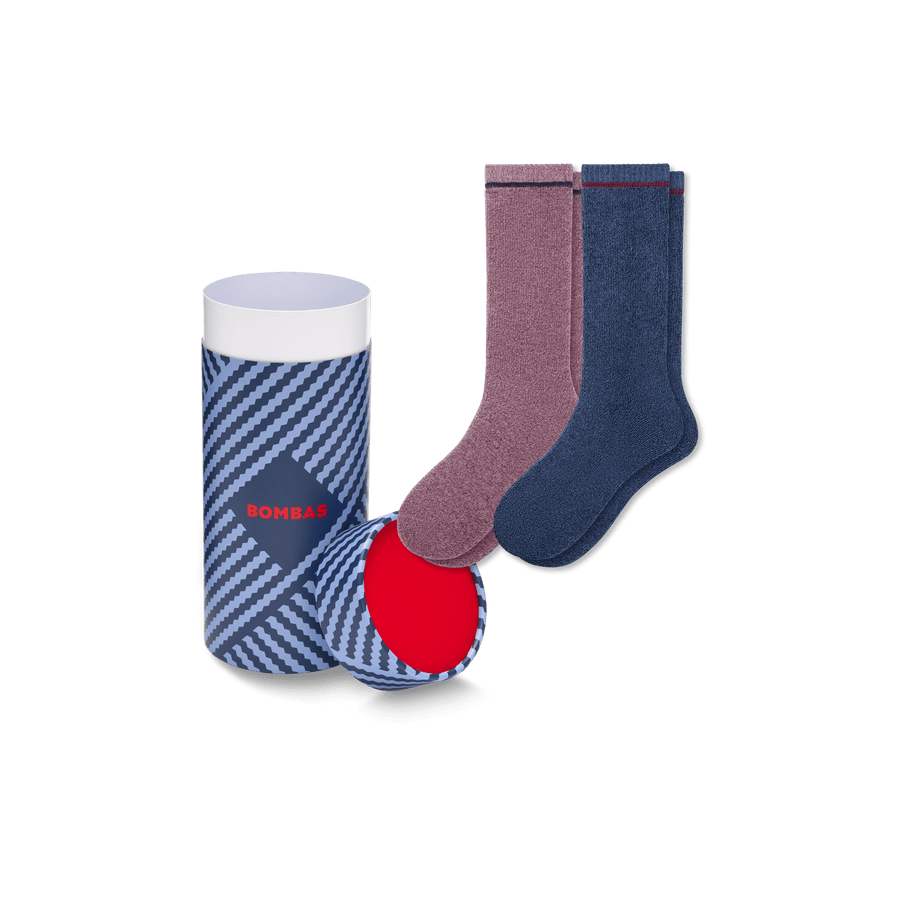 Men's Merino Wool Blend Cozy Sock 2-Pack Gift Box - Essential Ready