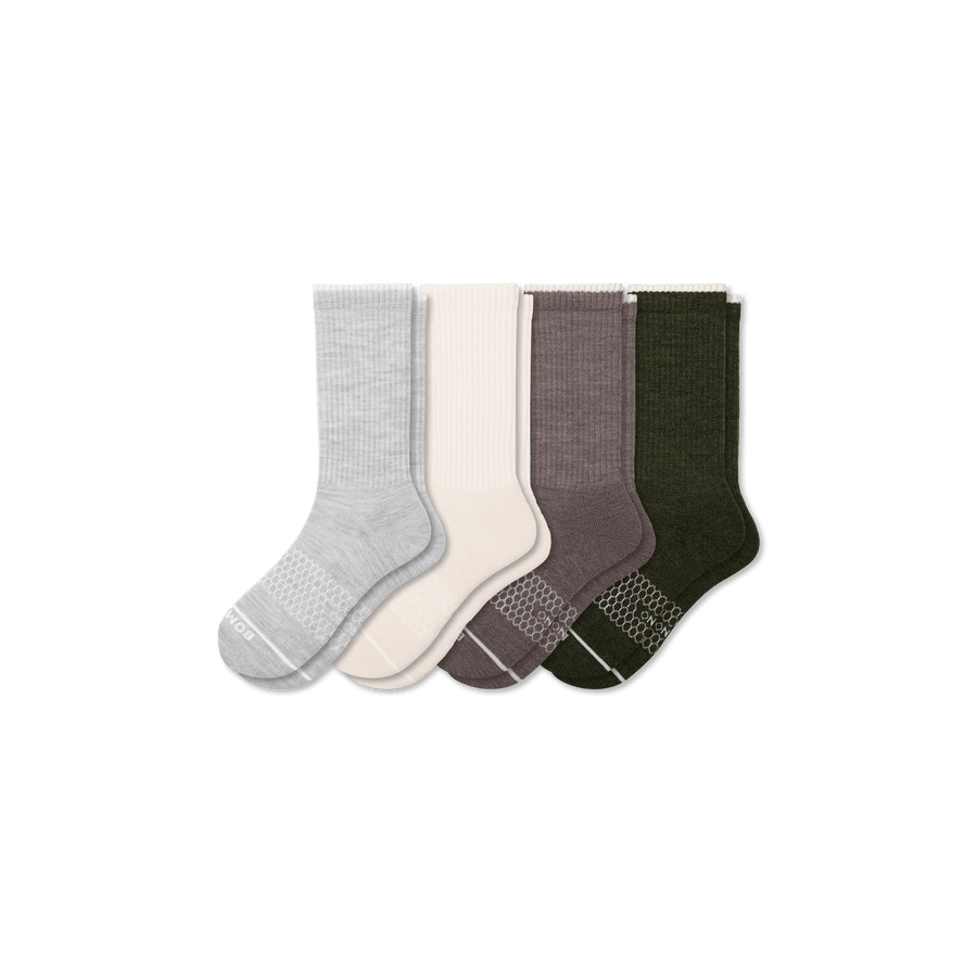 Men's Merino Wool Blend Calf Sock 4-Pack - Soft Step