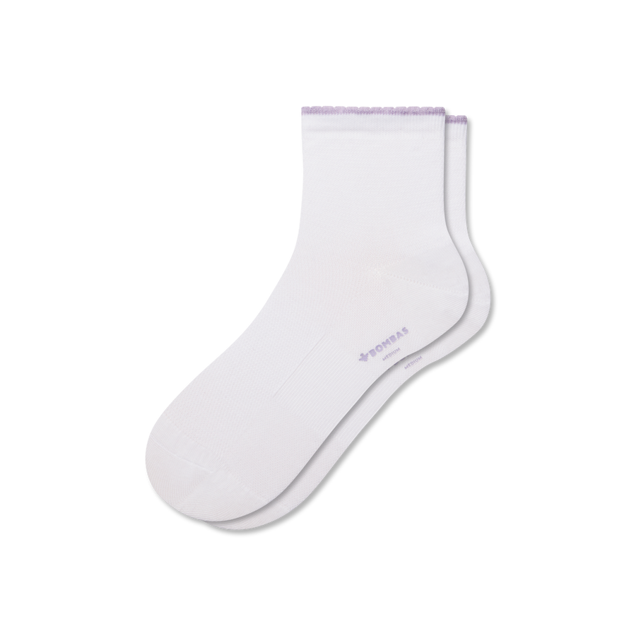 Women’s Scallop Cuff Quarter Socks - Fresh Choice