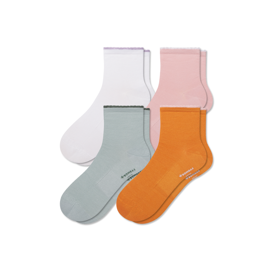 Women’s Scallop Cuff Quarter Sock 4-Pack - Ready Pick