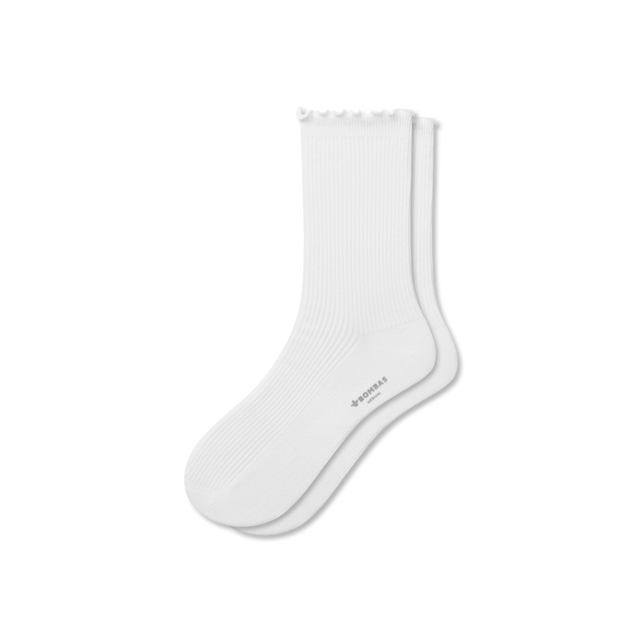 Women's Ruffle Rib Half Calf Socks - Light Cushion