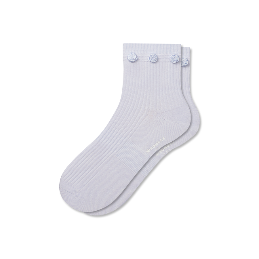 Women's Rosette True Rib Quarter Socks - Everyday Pair