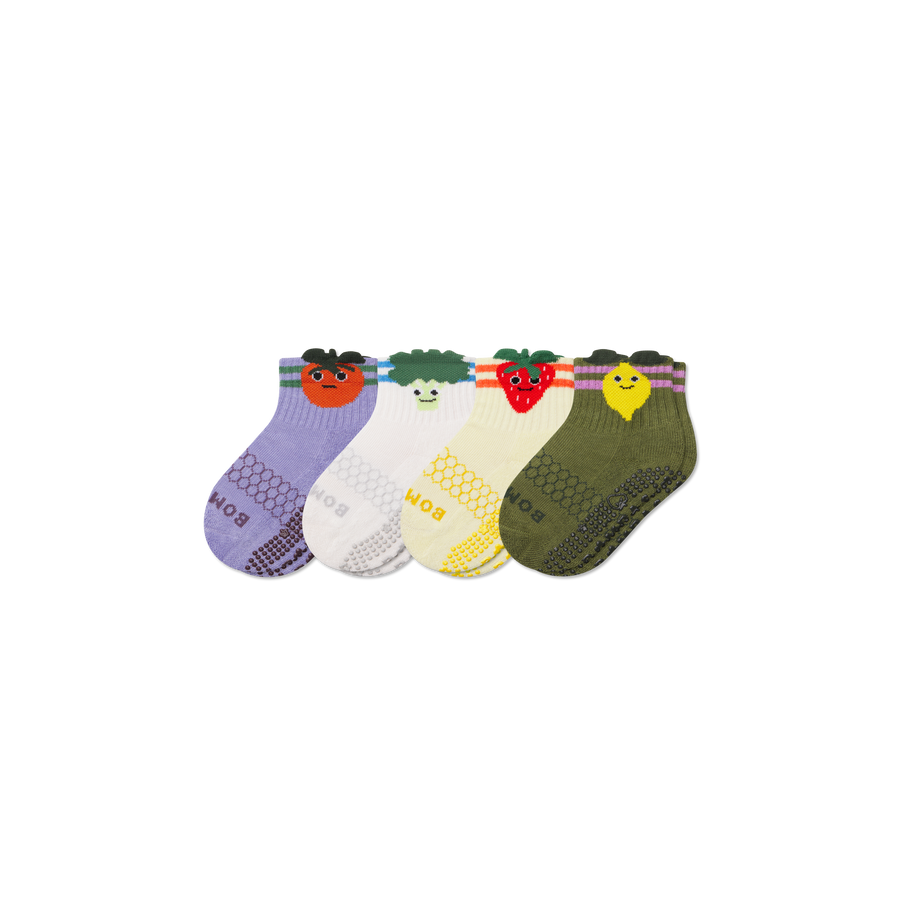 Toddler Fruits & Veggies Calf Sock 4-Pack - Premium Pick