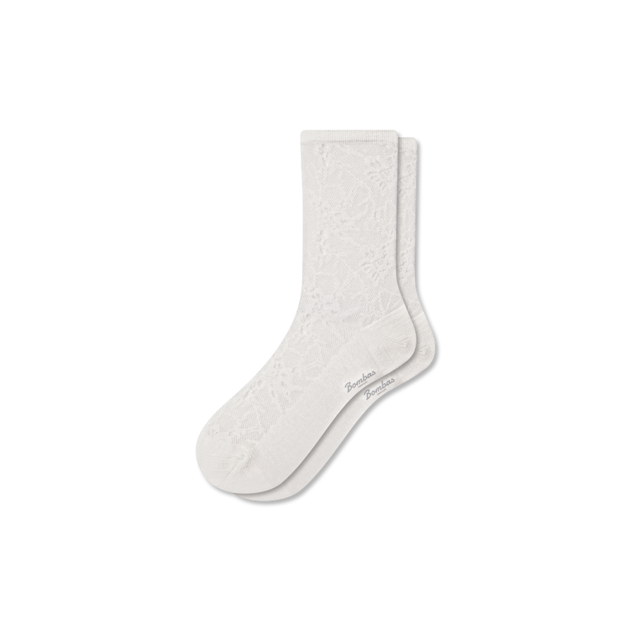 Women’s Floral Lace Half Calf Socks - Ready Pair