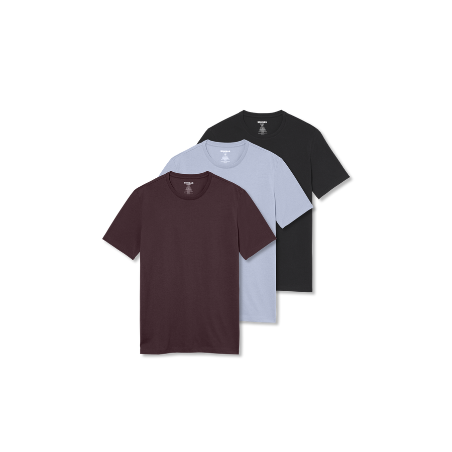 Men's Pima Cotton Slim Crew Neck T-Shirt 3-Pack - Weekend Pair