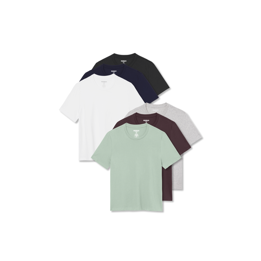 Women's Pima Cotton Crew Neck T-Shirt 6-Pack - Easy Choice