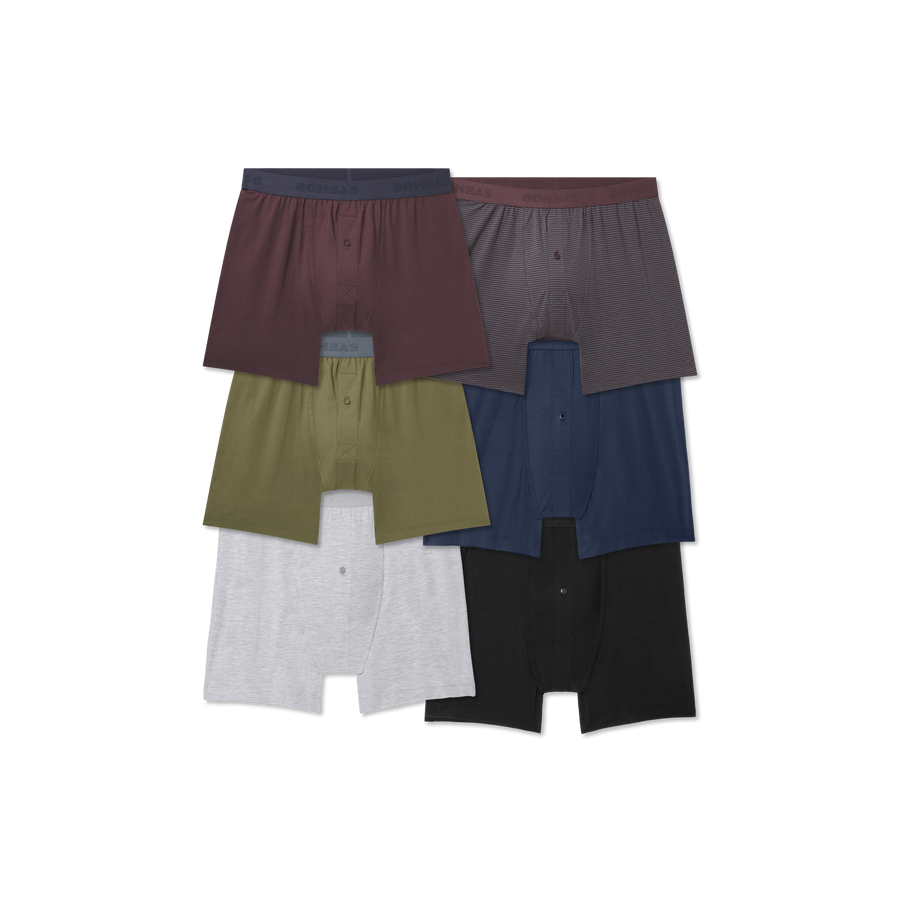 Men's Cotton Modal Blend Boxer 6-Pack - Easy Stretch