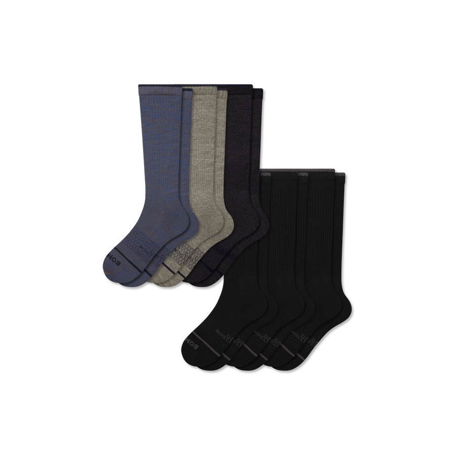 Men's Merino Wool Blend Knee High Sock 6-Pack (15-20mmHg) - Daily Pick
