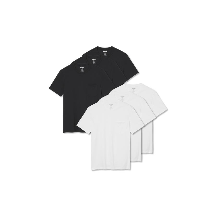 Men's Pima Cotton Pocket Crew Neck T-Shirt 6-Pack - Light Cushion