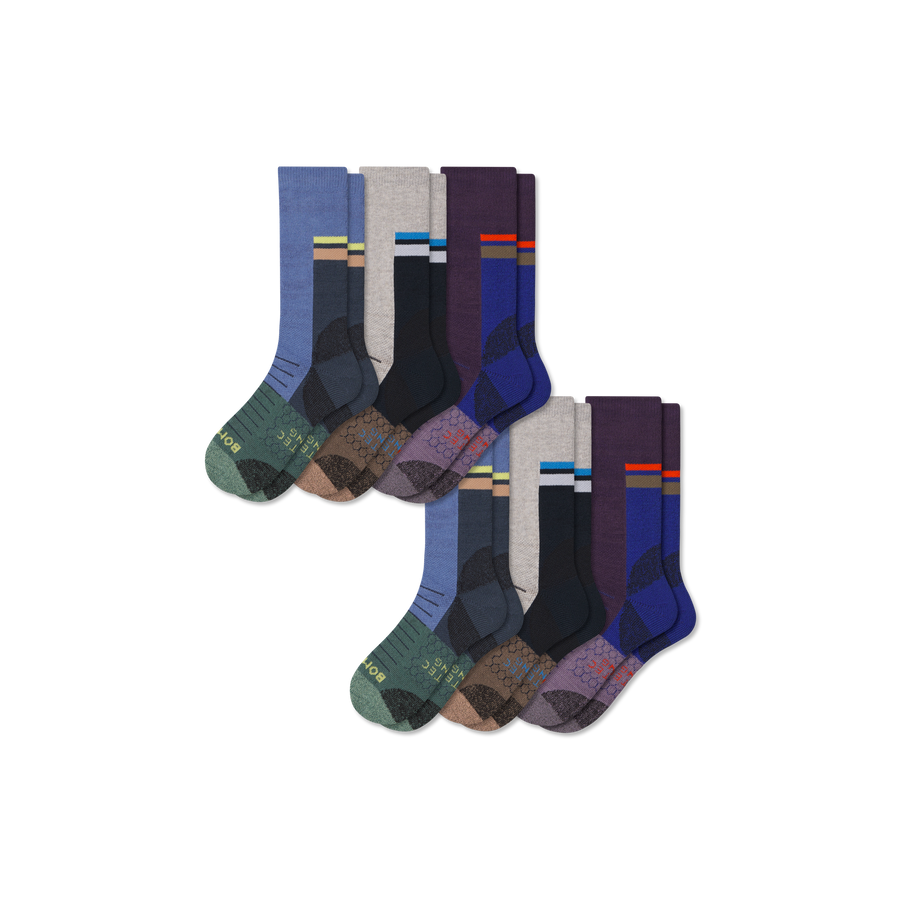 Men's Hiking Calf Sock 6-Pack - Clean Finish