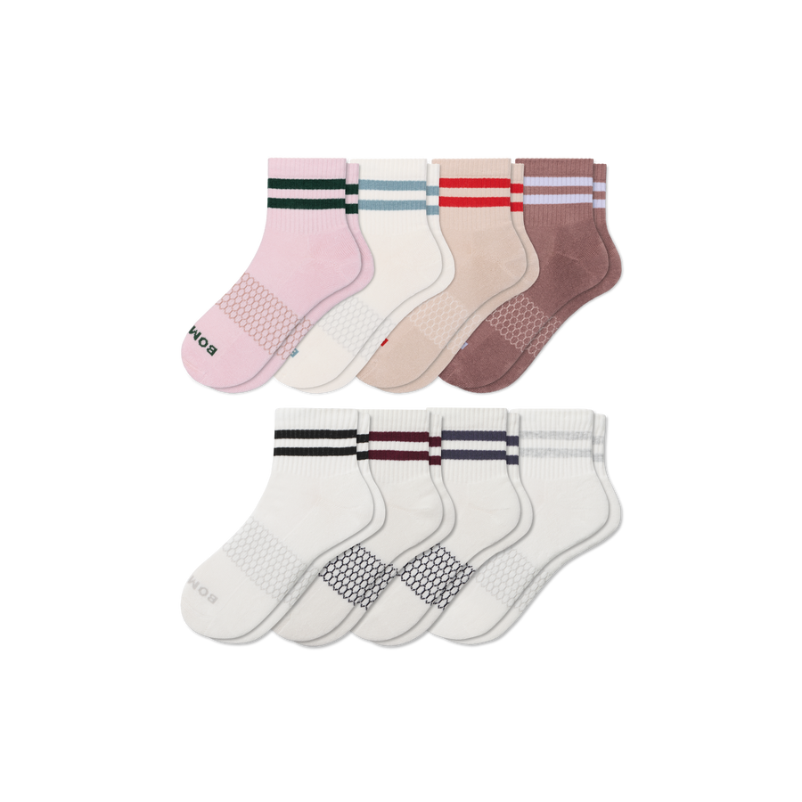 Women's Vintage Stripes Quarter Sock 8-Pack - Easy Choice